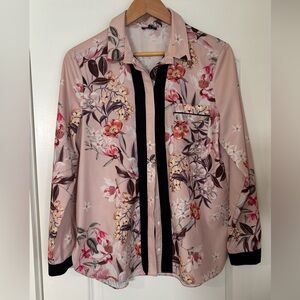 Floral print button down shirt
